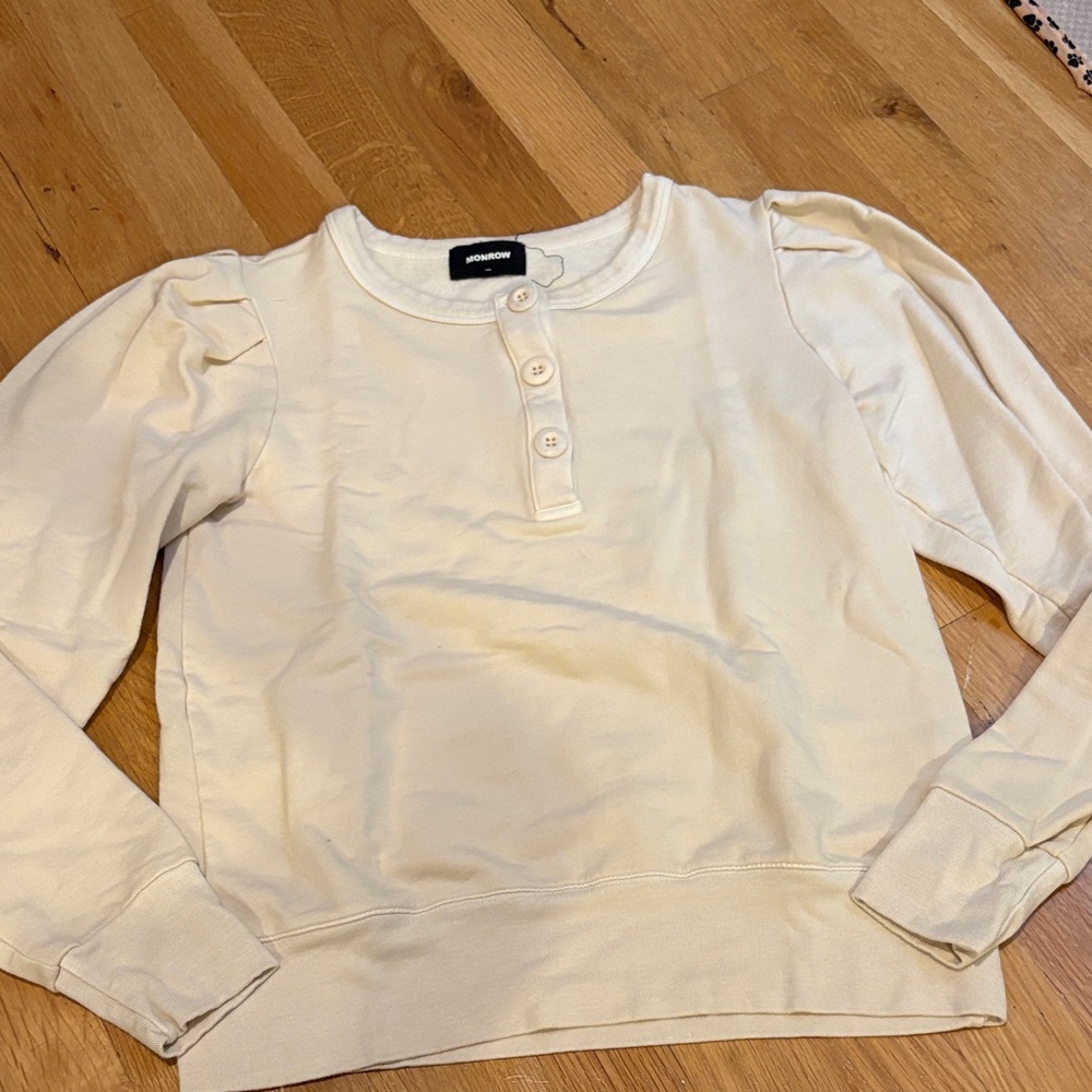 Monrow Women’s Off-White Button-Up Shirt Size XS